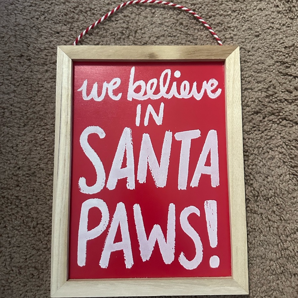 Wondershop Wooden Wall Sign with Red Twine